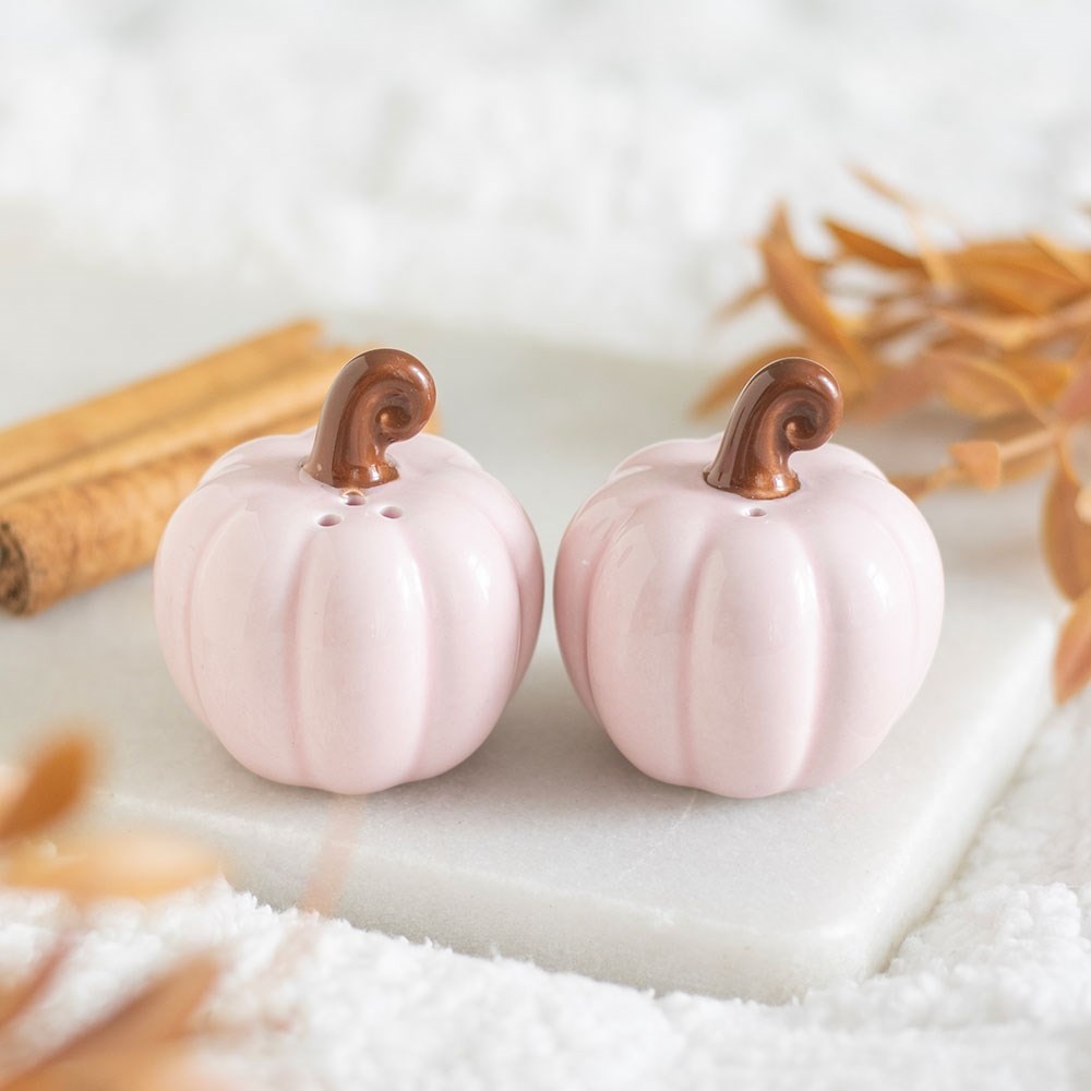 Something Different - Pink Curly Pumpkin Salt and Pepper set - Multicolours